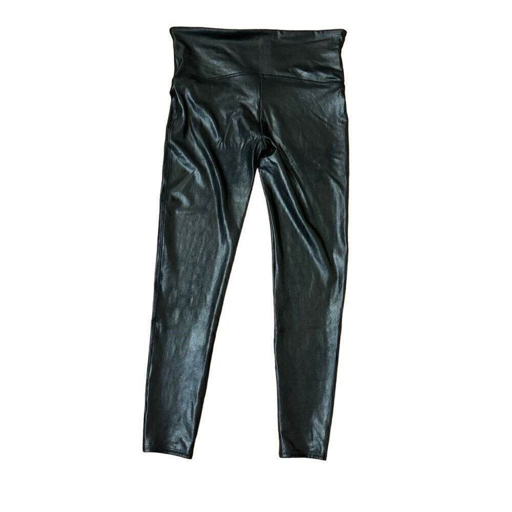 SPANX Faux Leather Leggings Black Size 1X NEW